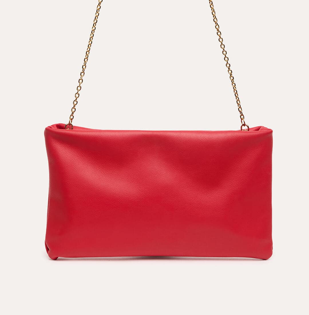Sunset Chain Clutch Bag in Red