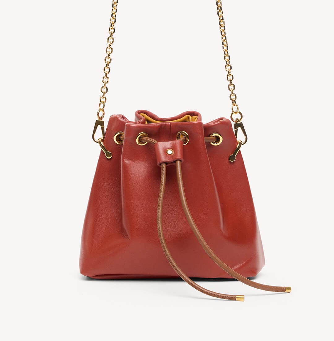 Mini Wave Pouch Bag in Burnt Sienna