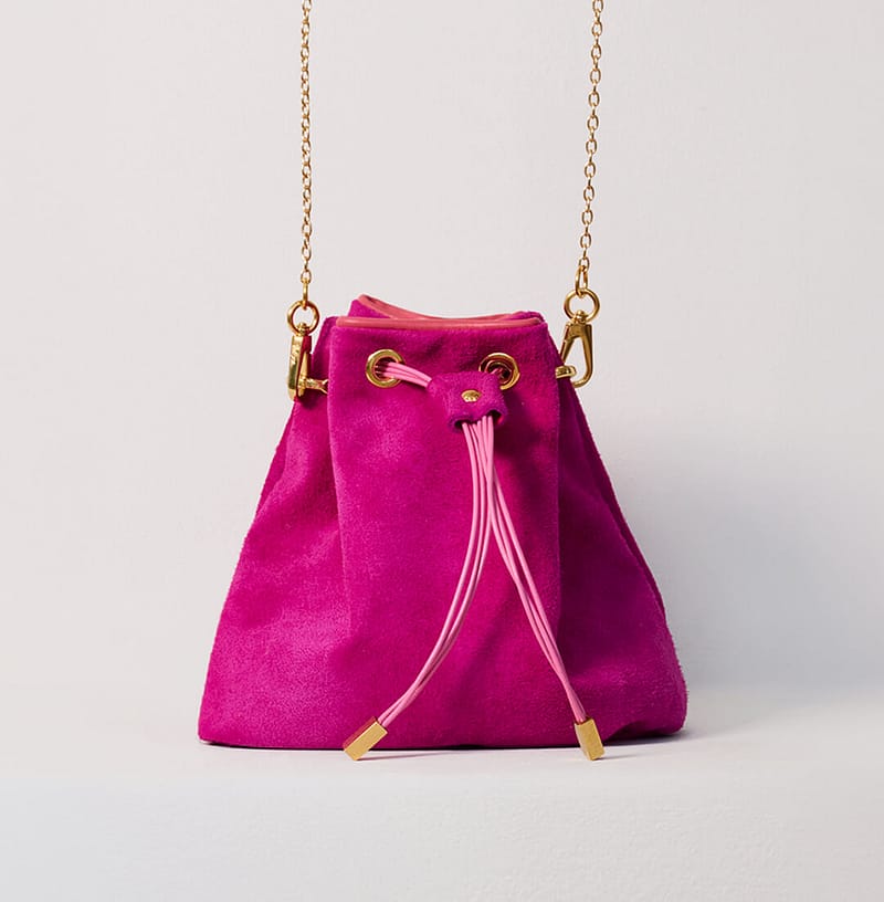 Mini Wave Pouch Bag in Fuschia